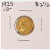 Image 1 : 1925-D $2 1/2 Indian Head Quarter Eagle Gold Coin