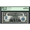 Image 1 : 1899 $2 Mini-Porthole Silver Certificate Note Fr.253 PCGS Gem New 66PPQ