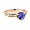 Image 1 : 14KT Rose Gold 1.18 ctw Tanzanite and Diamond Ring