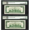 Image 2 : Lot of (2) 1950E $100 Federal Reserve Notes Chicago PMG Choice Uncirculated 64EPQ