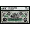 Image 1 : 1872 $20 State of South Carolina Revenue Bond Obsolete Note PMG Gem Uncirculated 65EPQ