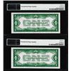 Image 2 : (2) Consecutive 1928A $1 Funnyback Silver Certificate Notes Fr.1601 PMG Gem Uncirculated 65EPQ