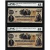 Image 1 : (2) Consecutive 1862 $100 Confederate States of America Notes PMG Ch. Uncirculated 63EPQ