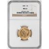 Image 1 : 1881 $5 Liberty Head Half Eagle Gold Coin NGC MS61