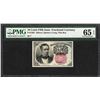 Image 1 : 1874 10 Cent Fifth Issue Fractional Currency Note Fr.1265 PMG Gem Uncirculated 65EPQ
