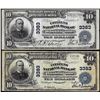 Image 1 : Lot of (2) 1902 PB $10 Citizens NB of Washington, PA CH# 3383 National Currency Notes