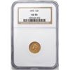 Image 1 : 1855 Type 2 $1 Indian Princess Head Gold Dollar Coin NGC AU53