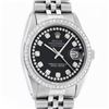 Image 1 : Rolex Mens Stainless Steel Black String Diamond 36MM Datejust Wristwatch