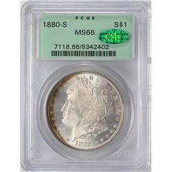 1880-S $1 Morgan Silver Dollar Coin PCGS MS66 CAC OGH Nice Toning