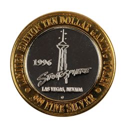 .999 Silver Stratosphere Las Vegas, NV $10 Casino Limited Edition Gaming Token