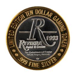 .999 Silver Riviera Hotel & Casino Las Vegas $10 Casino Limited Edition Gaming Token