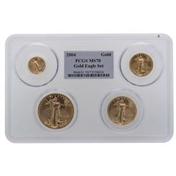 2004 American Gold Eagle (4) Coin Set PCGS MS70