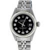 Image 2 : Rolex Ladies Stainless Steel Black Diamond 26MM Datejust Wristwatch