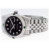 Image 4 : Rolex Mens Stainless Steel Black Diamond & Emerald Datejust Wristwatch