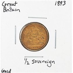 1893 Great Britain 1/2 Sovereign Gold Coin