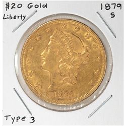 1879-S $20 Liberty Head Double Eagle Gold Coin