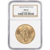 Image 1 : 1908 No Motto $20 St. Gaudens Double Eagle Gold Coin NGC MS64