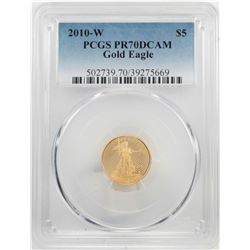 2010-W $5 Proof American Gold Eagle Coin PCGS PR70DCAM