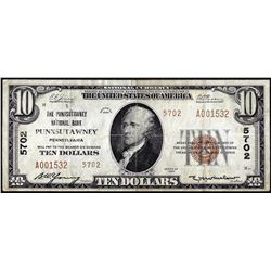 1929 Type 2 $10 NB of Punxsutawney, Pennsylvania CH# 5702 National Currency Note