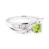 Image 1 : 14KT White Gold Lady's 1.20 ctw Peridot and Diamond Ring