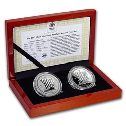 2017 Isle of Man 2-Coin Silver Noble Proof/Reverse Proof Set