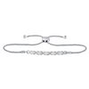 Image 1 : Sterling Silver Round Diamond X and O Bolo Bracelet 1.00 Cttw