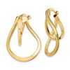 Image 2 : 14k Yellow Gold Curved Hoop Earrings - 36 mm