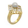 Image 1 : 1.66 ctw Diamond & Pearl Ring 18K Yellow Gold