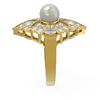 Image 2 : 1.66 ctw Diamond & Pearl Ring 18K Yellow Gold
