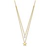 Image 1 : 14K & White Rhodium Tiered Star and CZ Necklace - 16 in.