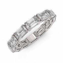 3.24 ctw Emerald Cut Diamond Designer Ring 18K White Gold