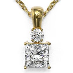 0.6 ctw Princess Cut Diamond Designer Necklace 18K Yellow Gold