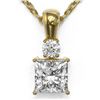 Image 1 : 0.6 ctw Princess Cut Diamond Designer Necklace 18K Yellow Gold