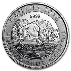 2016 Canada 1.25 oz Silver $8 Bison BU (Abrasions)