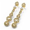 Image 3 : 2.78 ctw Diamond & Pearl Earrings 18K Yellow Gold