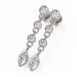 2.5 ctw Marquise Cut Diamond Earrings 18K White Gold