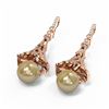 Image 3 : 4.33 ctw Diamond & Pearl Earrings 18K Rose Gold