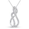 Image 1 : 10kt White Gold Round Diamond Infinity Pendant 1/10 Cttw