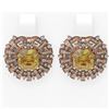 Image 1 : 14.01 ctw Canary Citrine & Diamond Earrings 18K Rose Gold