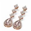 Image 3 : 8.44 ctw Morganite & Diamond Earrings 18K Rose Gold