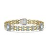 Image 1 : 15.45 ctw Aquamarine & Diamond Bracelet 14K Yellow Gold