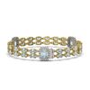 Image 2 : 15.45 ctw Aquamarine & Diamond Bracelet 14K Yellow Gold