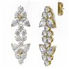 Image 3 : 4 ctw Pear Diamond Designer Earrings 18K Yellow Gold