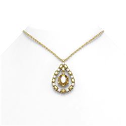10.66 ctw Canary Citrine & Diamond Necklace 18K Yellow Gold