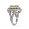 Image 3 : 7.87 ctw Canary Citrine & Diamond Victorian Ring 14K White Gold