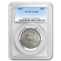 1859 Liberty Seated Half Dollar AU-55 PCGS