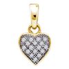 Image 1 : Yellow-tone Sterling Silver Round Diamond Heart Cluster Pendant 1/20 Cttw