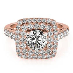 2.05 ctw Certified VS/SI Diamond Halo Ring 18k Rose Gold