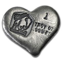 1 oz Hand Poured Silver Heart