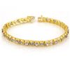 Image 1 : 3.14 ctw Tanzanite & Diamond Bracelet 10k Yellow Gold